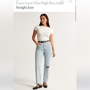 Abercrombie Curve Love Ultra High Rise Ankle Straight Jean